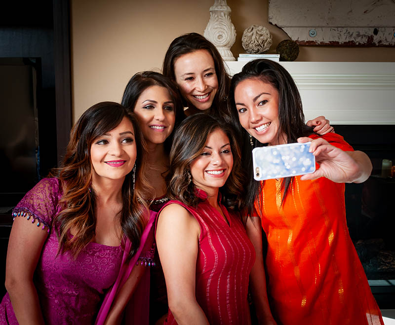 Bride's friends take a selfie