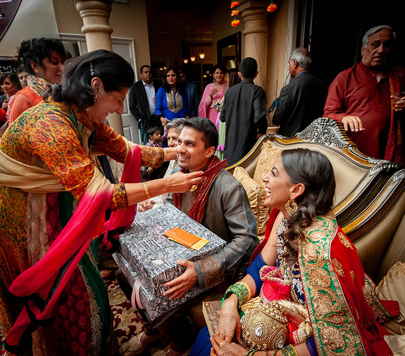 Groom with Bride's mom at Sangeet