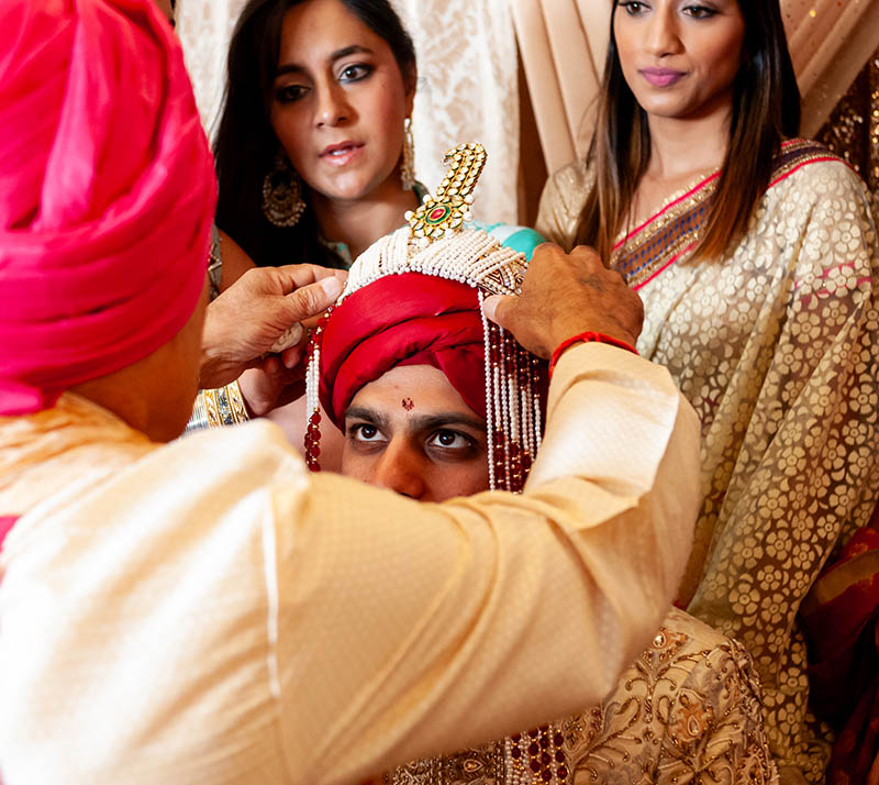 Sehra and Turban for Groom at Hindu Wedding