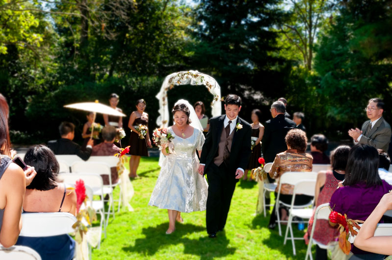 Bride and Groom: Recessional at Hacienda