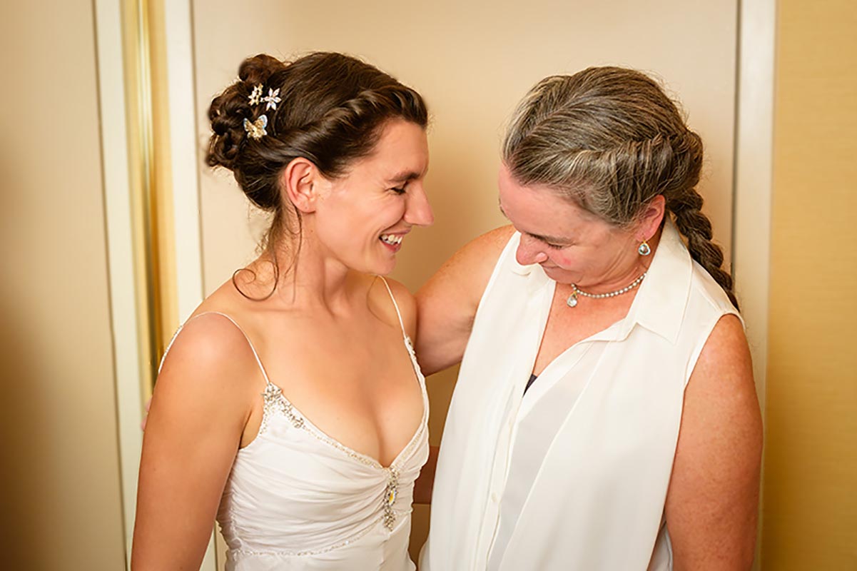 Bride and her Mom, Bridal Prep Photos