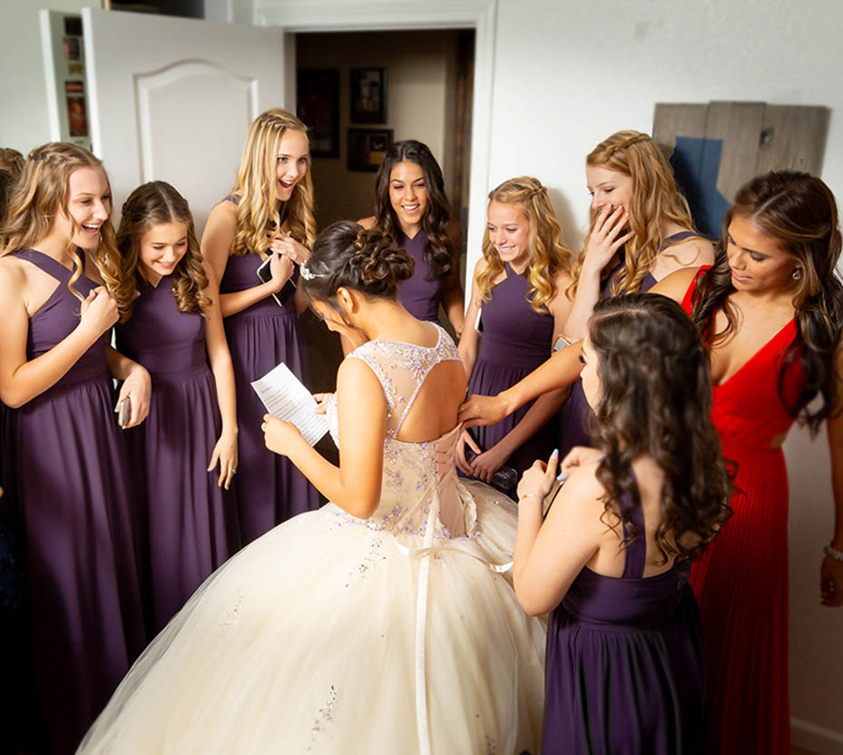 Quinceañera with Her Damas