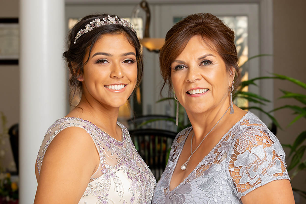 Formal Quinceañera with Mom