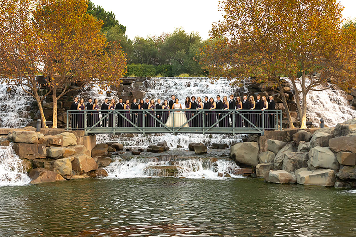 Formal Photo: Quinceañera and Her Court Outdoors