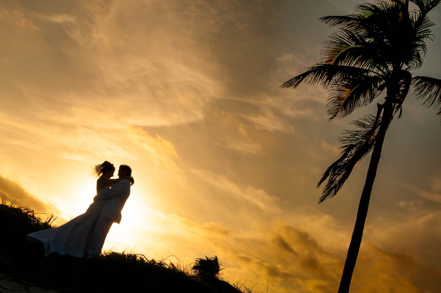 Bride and Groom Sunset Photo, Dreams Tulum, Mexico